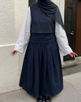 Denim skirt with belt loops