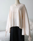 V-neck top — Pinkish beige