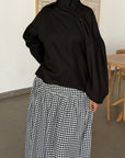 Blouse à col courbé — Noir