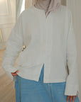 Blouse en lin boutonnée — Blanc