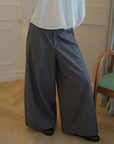 Pantalon large — Gris