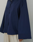 Chemise à manches évasées — Bleu marin