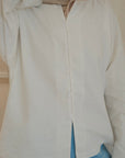 Blouse en lin boutonnée — Blanc