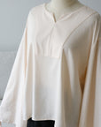 V-neck top — Pinkish beige
