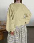 Blouse à col courbé — Vert