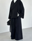 Tie-waist blazer — Black