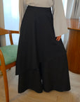 Jupe midi asymétrique — Noir