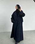 Trench court en denim — Bleu
