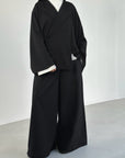 Tie-waist blazer — Black