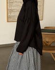 Blouse à col courbé — Noir