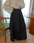 Jupe midi asymétrique — Noir