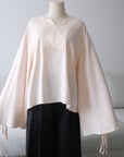 V-neck top — Pinkish beige