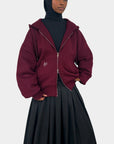 Veste à double zip — Bordeaux