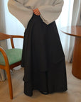Jupe midi asymétrique — Noir