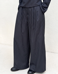 Pantalon rayé — Bleu nuit