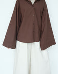Chemise en lin — Marron