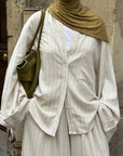 Chemise oversize rayée — Crème