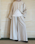 Jupe culotte en lin — Crème