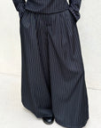 Pantalon rayé — Bleu nuit