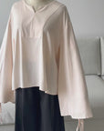 V-neck top — Pinkish beige