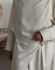 Pantalon large portefeuille — Crème