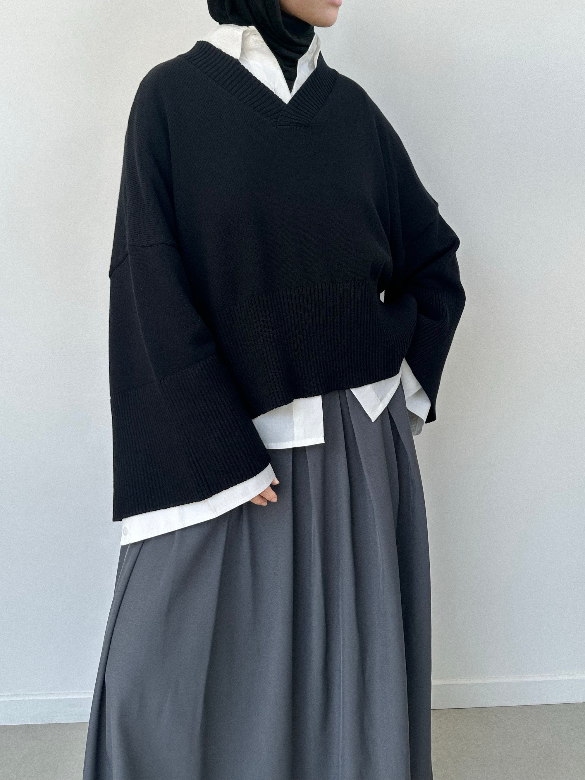 Pull à col V — Noir