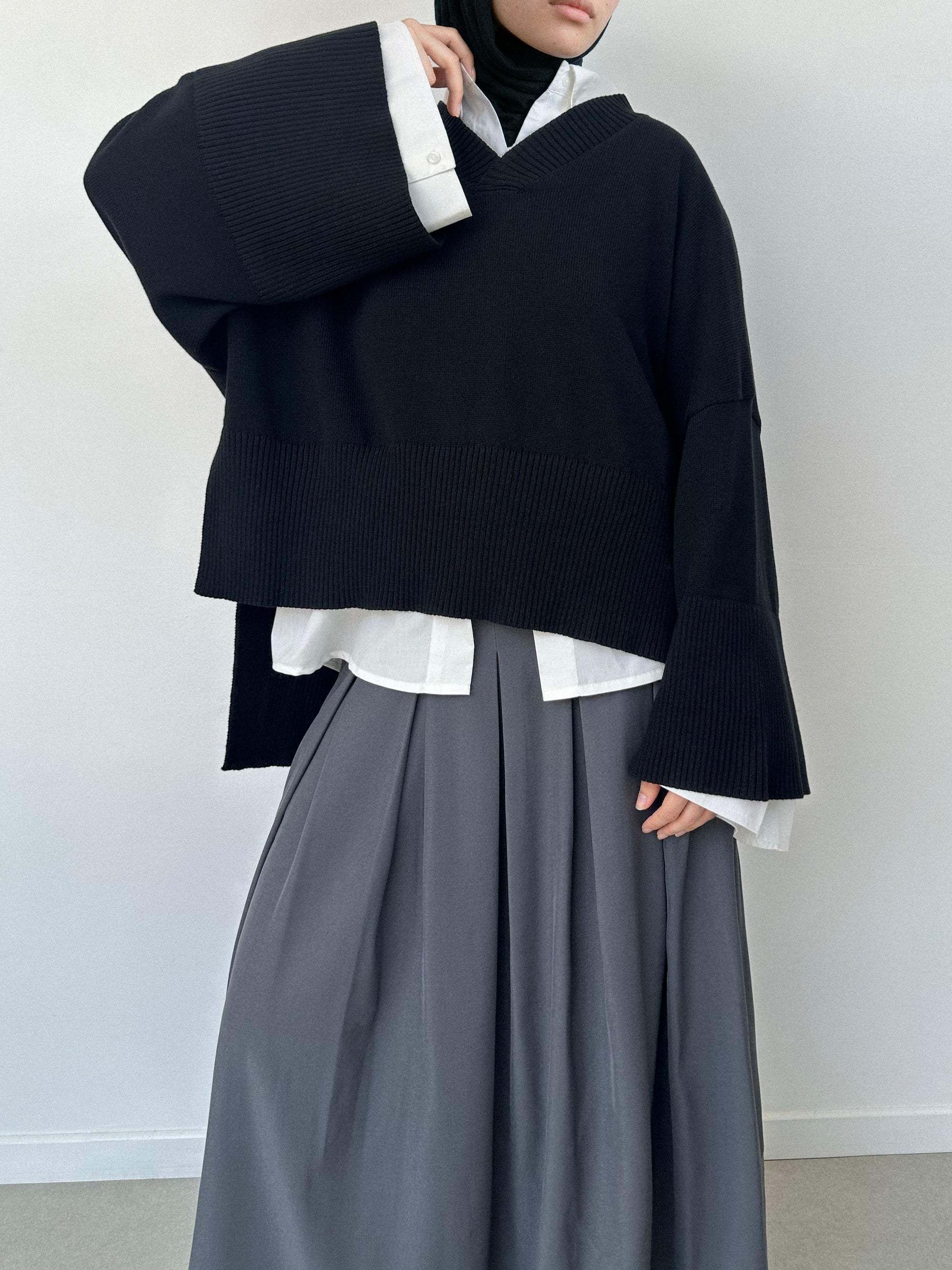 Pull à col V — Noir