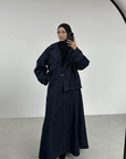Trench court en denim — Bleu