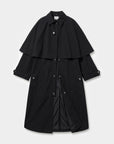Trench coat avec cape — Noir